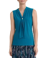 Kasper Women's Tie-Neck Sleeveless Blouse