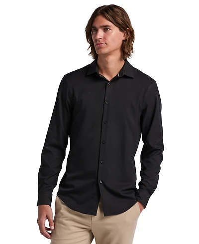 Perry Ellis Men's Slim-Fit Stretch Solid Button-Down Twill Shirt