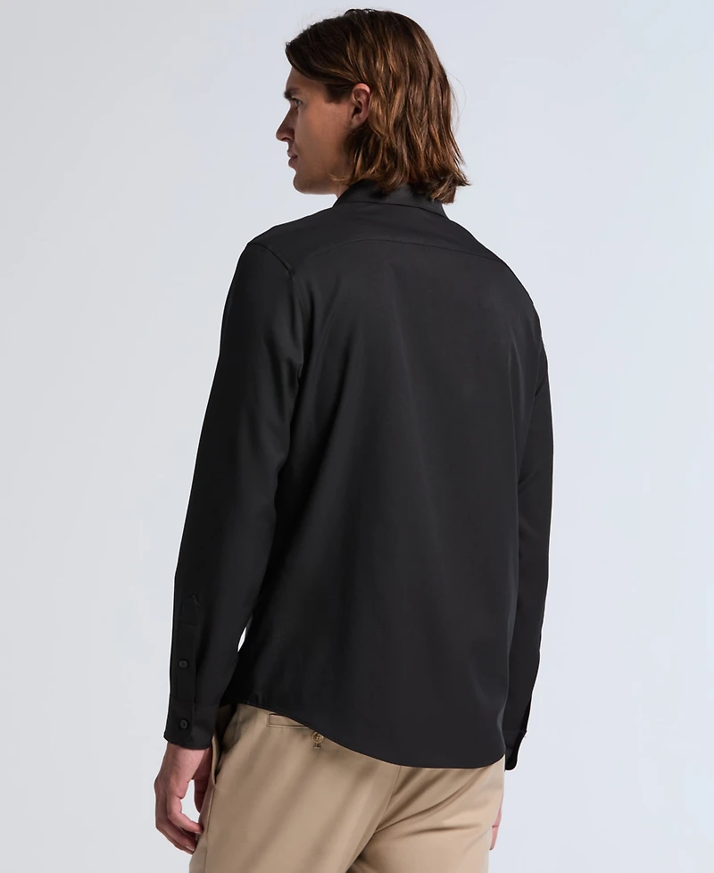 Perry Ellis Men's Slim-Fit Stretch Solid Button-Down Twill Shirt