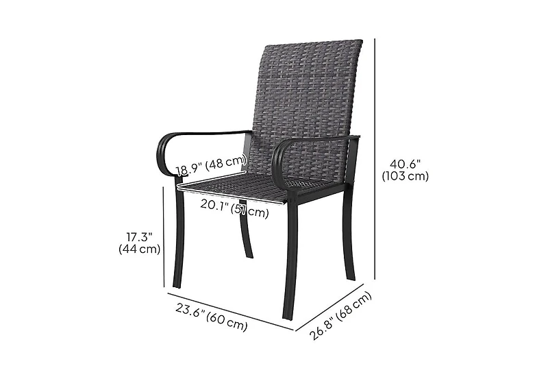 Cushry Set of 2 Outdoor Wicker Dining Chairs