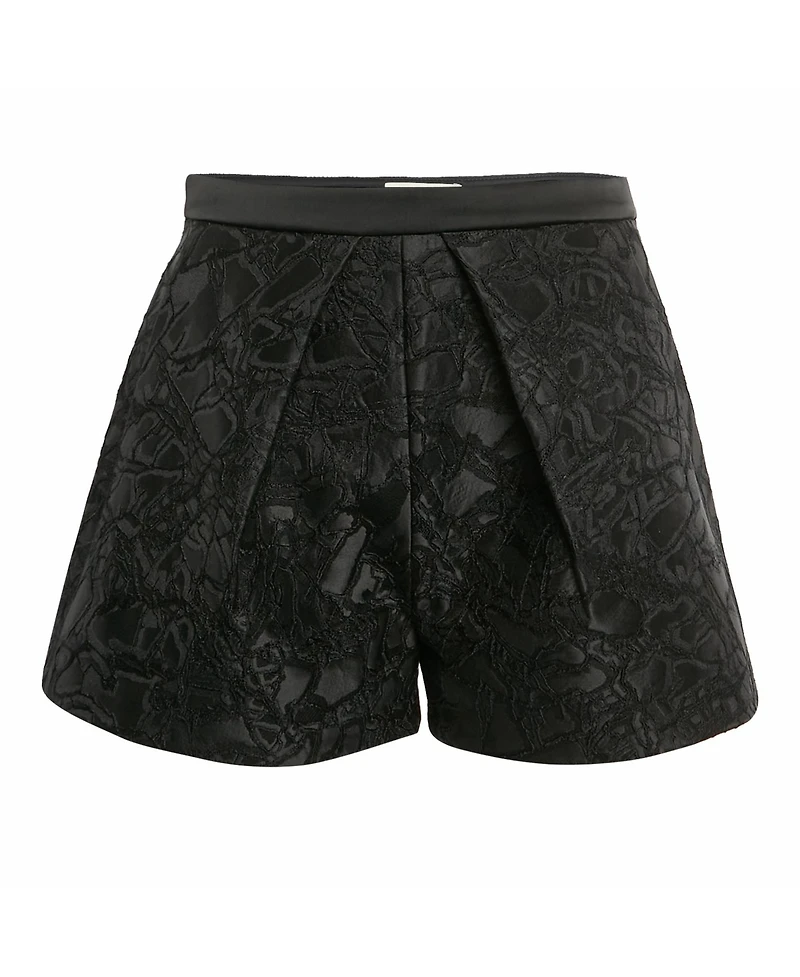 Pre-Owned Balenciaga Women's Mid-Rise Jacquard Pleated Shorts, 7" Inseam