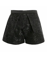 Pre-Owned Balenciaga Women's Mid-Rise Jacquard Pleated Shorts, 7" Inseam
