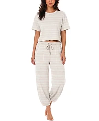 Roudelain Women's Boxy Tee and Barrel Leg Pajama Set