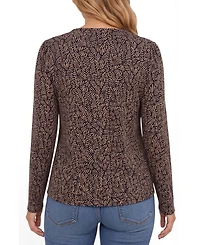Liverpool Los Angeles Petite Jewel Neck Long-Sleeve T-Shirt