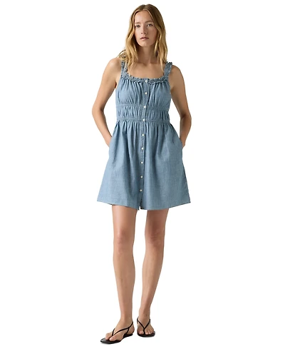 Levi's Women's Vera Waisted Square Neck Cotton Mini Dress