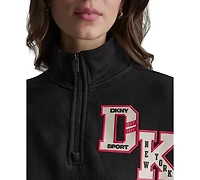 Dkny Sport Women's Campus Patch Quarter-Zip Sweatshirt