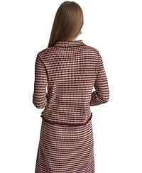 Bcbg Women's Plaid Collared Long-Sleeve Cardigan