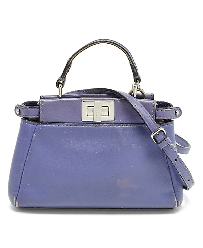 Pre-Owned Fendi Women's Peekaboo Micro Leather Crossbody Bag