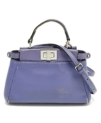 Pre-Owned Fendi Women's Peekaboo Micro Leather Crossbody Bag