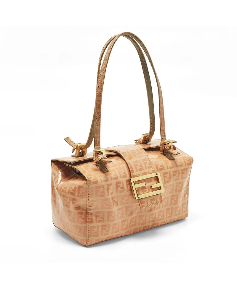 Pre-Owned Fendi Women's Zucchino Coated Fabric Mamma Baguette Bag