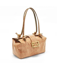 Pre-Owned Fendi Women's Zucchino Coated Fabric Mamma Baguette Bag