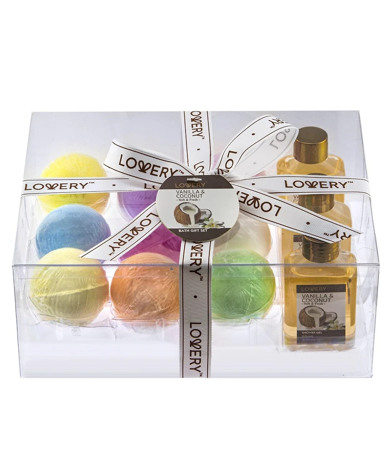 Lovery 12-Pc. Vanilla Coconut Body Care and Bath Bombs Gift Set