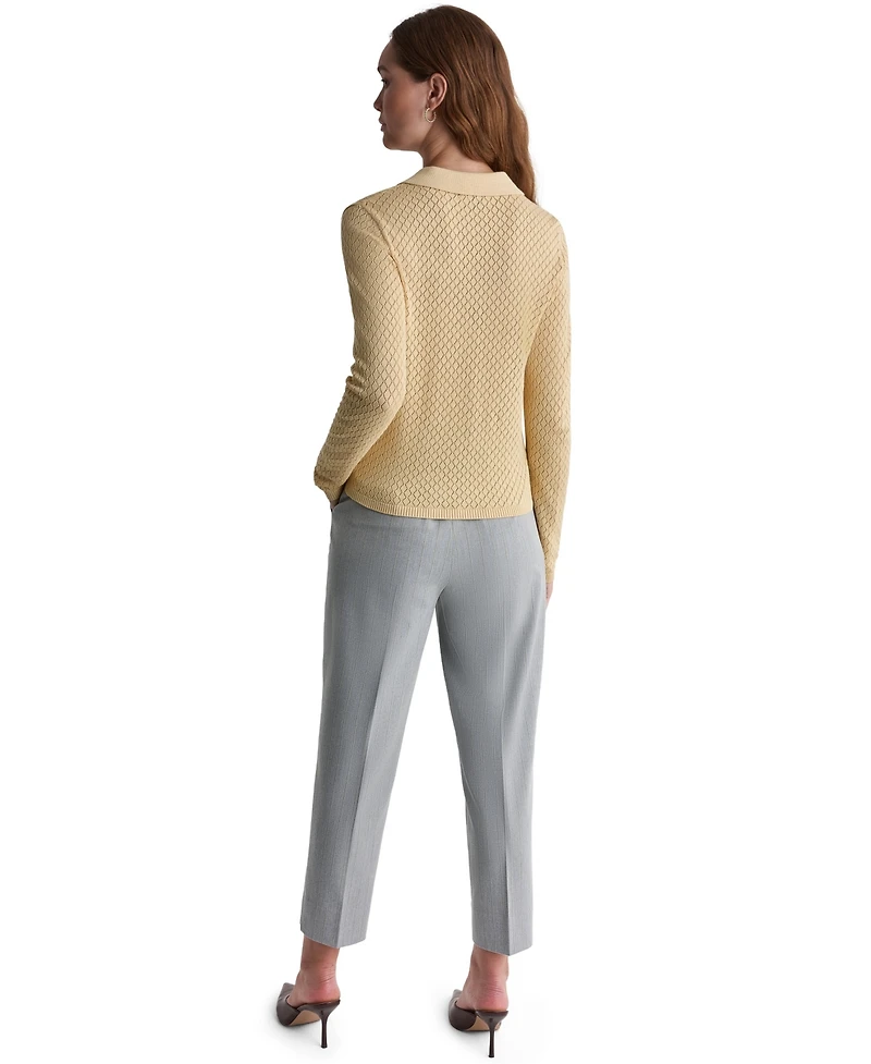 Bcbg Women's Long-Sleeve Knit Polo Shirt