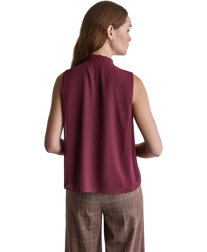 Bcbg Women's Sleeveless Tie-Neck Pleated Blouse