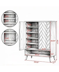 Slickblue 2 Door Shoe Rack Cabinet for Entryway Hallway and Living Room
