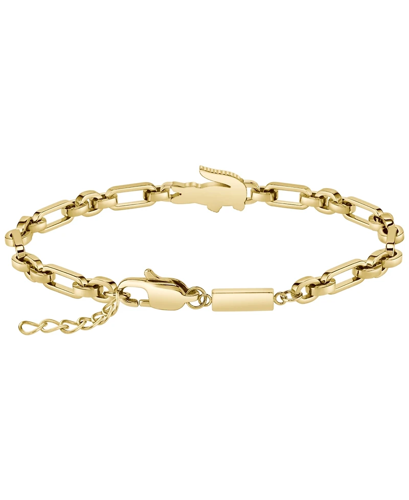Lacoste Men's Arthor Gold-Tone Stainless Steel Crocodile Bracelet