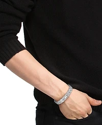 Lacoste Men's Metropole Silver-Tone Stainless Steel with Crystal Bracelet