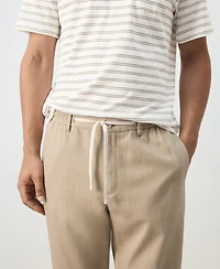 Mango Men's New Now Relaxed-Fit Cotton-Linen Blend Trousers