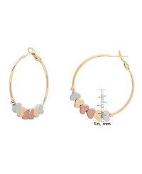 Macy's Tri-Color Heart Charms on Hoop Earrings