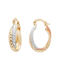 Macy's Tri-Color Intertwined Hoop Earrings