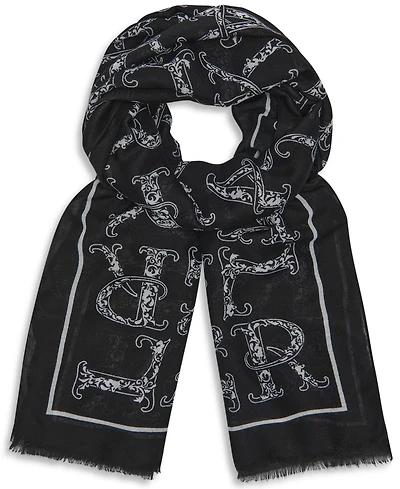 Karl Lagerfeld Paris Oversized Baroque Letters Scarf