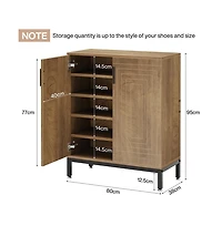 Slickblue Engineered Wood Shoe Cabinet with 2 Front Doors for Home Storage