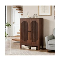 Slickblue 2 Door Mdf Shoe Storage Cabinet with Louvered Front Panels