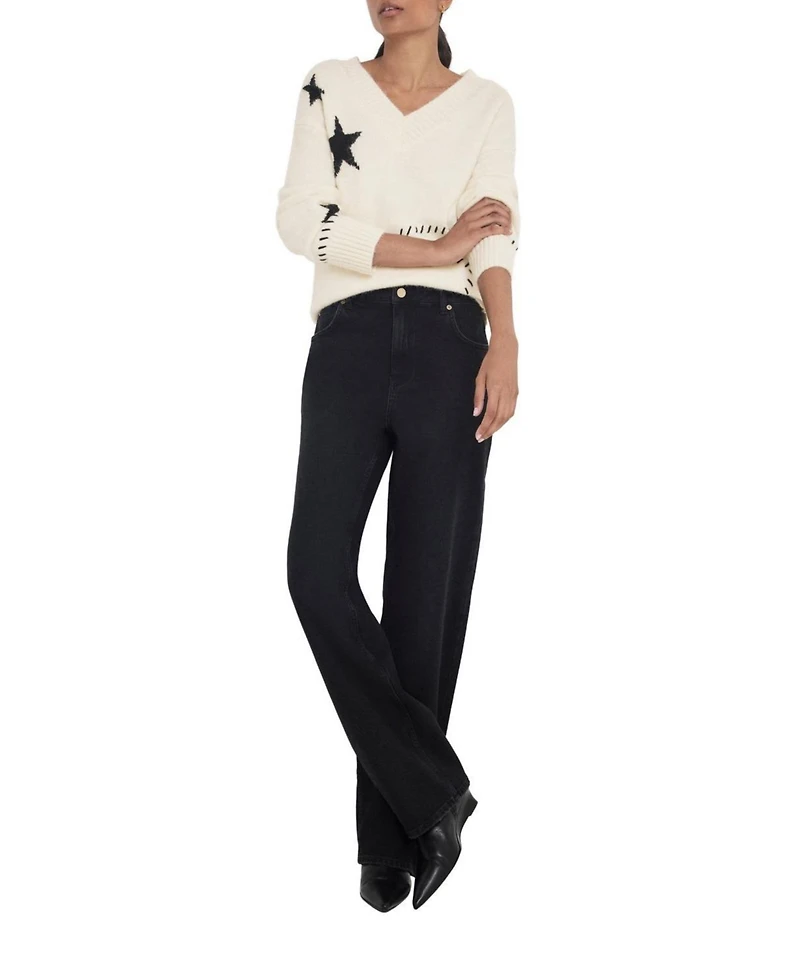 Mint Velvet Women's Star Knit Jumper Long Sleeve Regular Cardigan