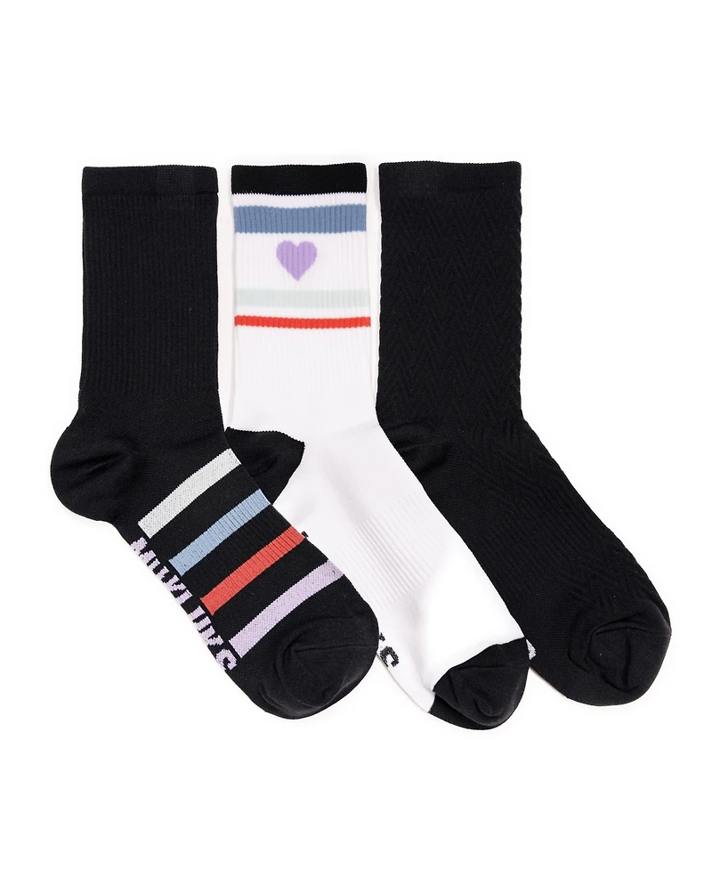 Muk Luks Women's 3 Pair Pack Compression Crew Nylon Socks