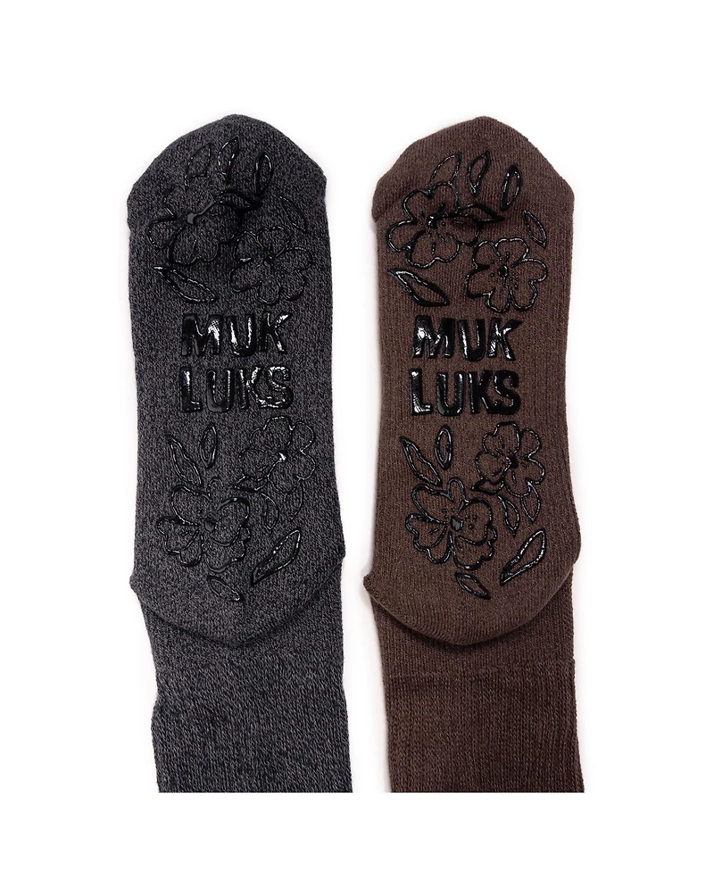 Muk Luks Women's Studio Socks 2 Pair Pack Slouched Socks
