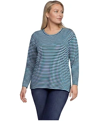 Lands' End Plus Cotton Relaxed Long Sleeve Crew Neck