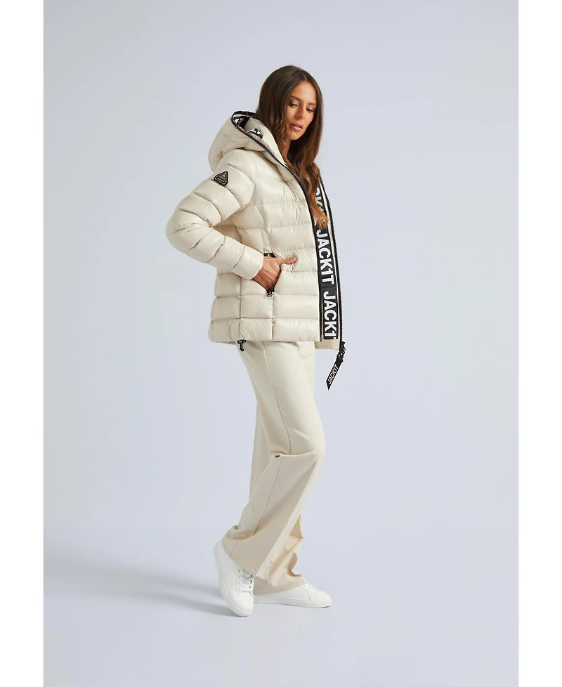 JACK1T Women's Hooded Quilted Puffer Jacket