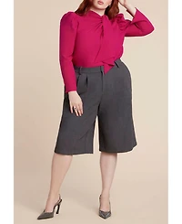Eloquii Women's Plus Drape Front Blouse