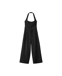 Mango Women's Halter-Neck Belt Jumpsuit