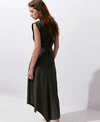 Mango Women's Belted Asymmetrical Dress