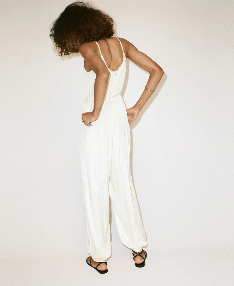 Mango Women's Belted Jumpsuit
