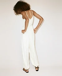 Mango Women's Belted Jumpsuit