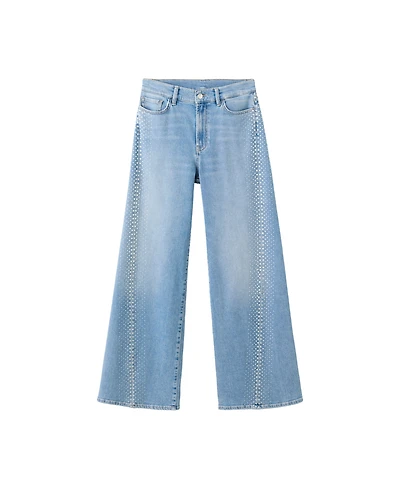 Mango Women's Sparkly Wide-Leg Jeans