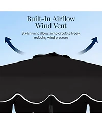 Best Choice Products 9ft Patio Market Umbrella with Scallop Trim, Fade-Resistant, Crank and Tilt, Wind Vent