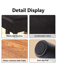 Slickblue Modern Storage Ottoman Footrest with Solid Wood Legs