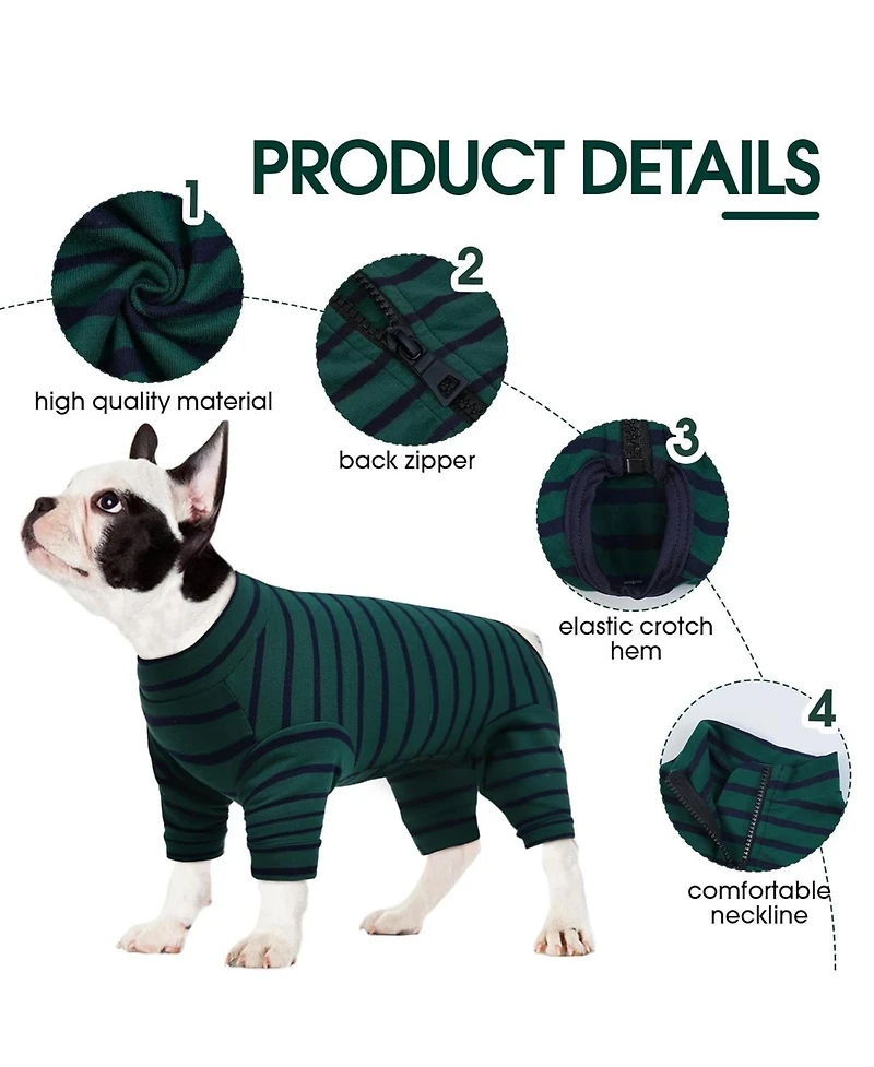 Long Sleeve Post-Surgery Recovery Onesie Suit for Dogs with Abdominal Protection