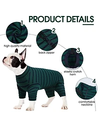 Long Sleeve Post-Surgery Recovery Onesie Suit for Dogs with Abdominal Protection