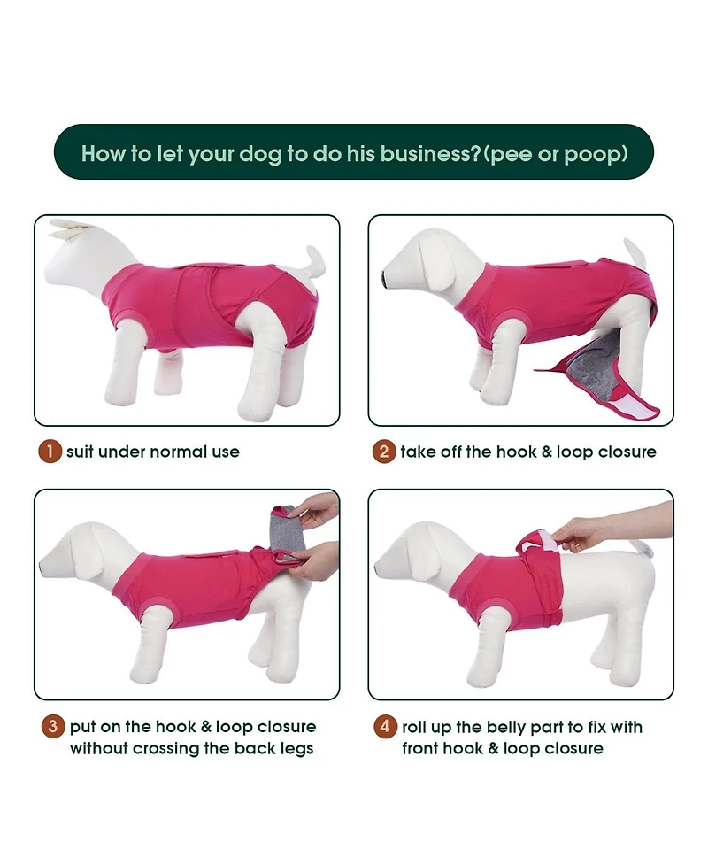 Cotton-Blend Post-Surgery Recovery Bodysuit Onesie for Dogs, E-Collar Alternative