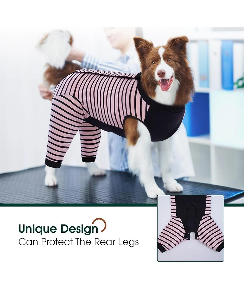 Soft Recovery Onesie Surgical Suit with Rear Leg Sleeves and Abdominal Coverage for Dogs
