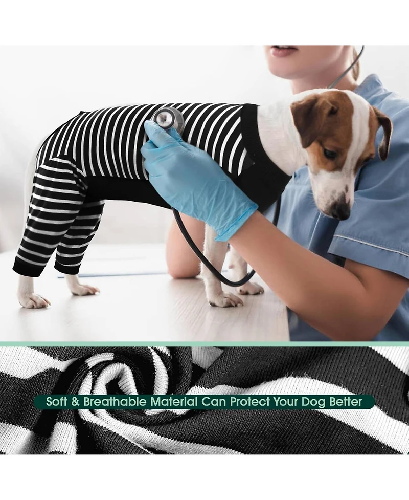 Soft Recovery Onesie Surgical Suit with Rear Leg Sleeves and Abdominal Coverage for Dogs