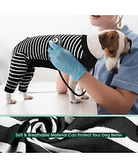Soft Recovery Onesie Surgical Suit with Rear Leg Sleeves and Abdominal Coverage for Dogs