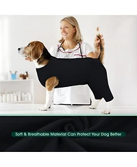 Soft Recovery Onesie Surgical Suit with Rear Leg Sleeves and Abdominal Cover for Dogs