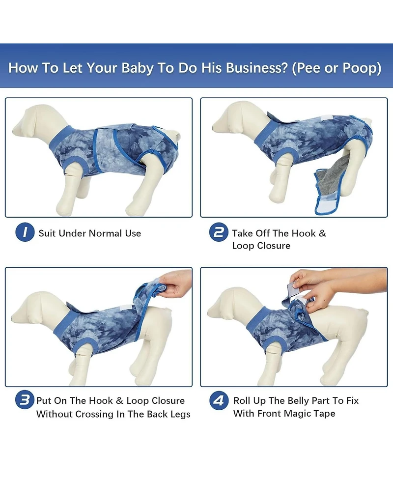 Soft Cotton Recovery Bodysuit for Dogs, Post-Surgery Protective Suit with Anti-Lick Design