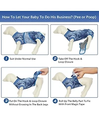 Soft Cotton Recovery Bodysuit for Dogs, Post-Surgery Protective Suit with Anti-Lick Design