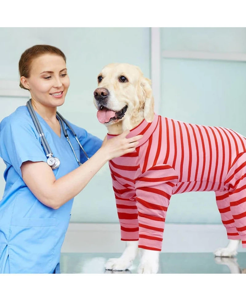 Long Sleeve Post-Surgery Recovery Onesie Suit for Dogs with Abdominal Protection
